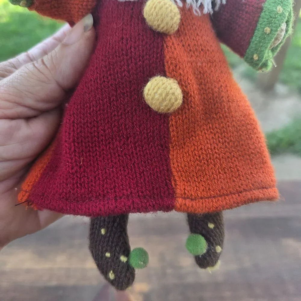 Lake Cabin Knit Mouse & Santa Clown Ornament Set Rustic Christmas Plush